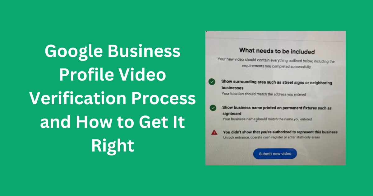 Google Business Profile video verification preparation with business records and location proof